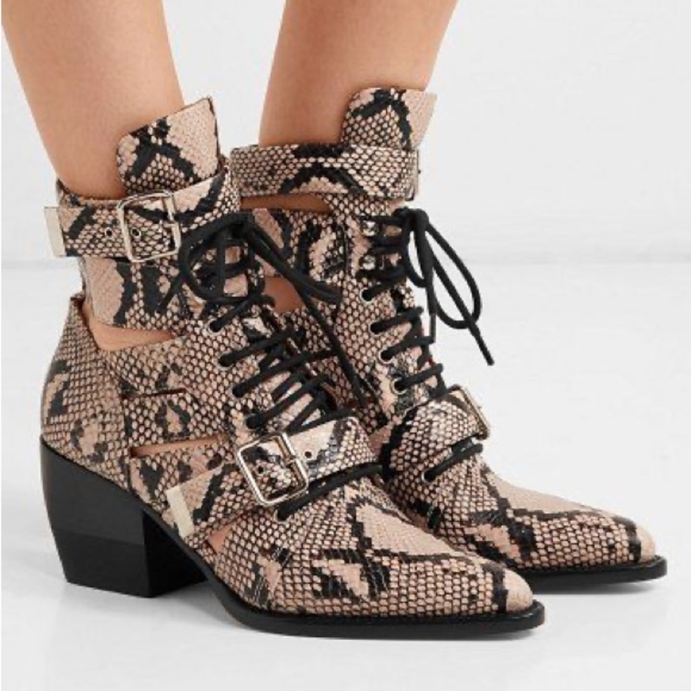 CHLOE • Rylee Python Leather Boots